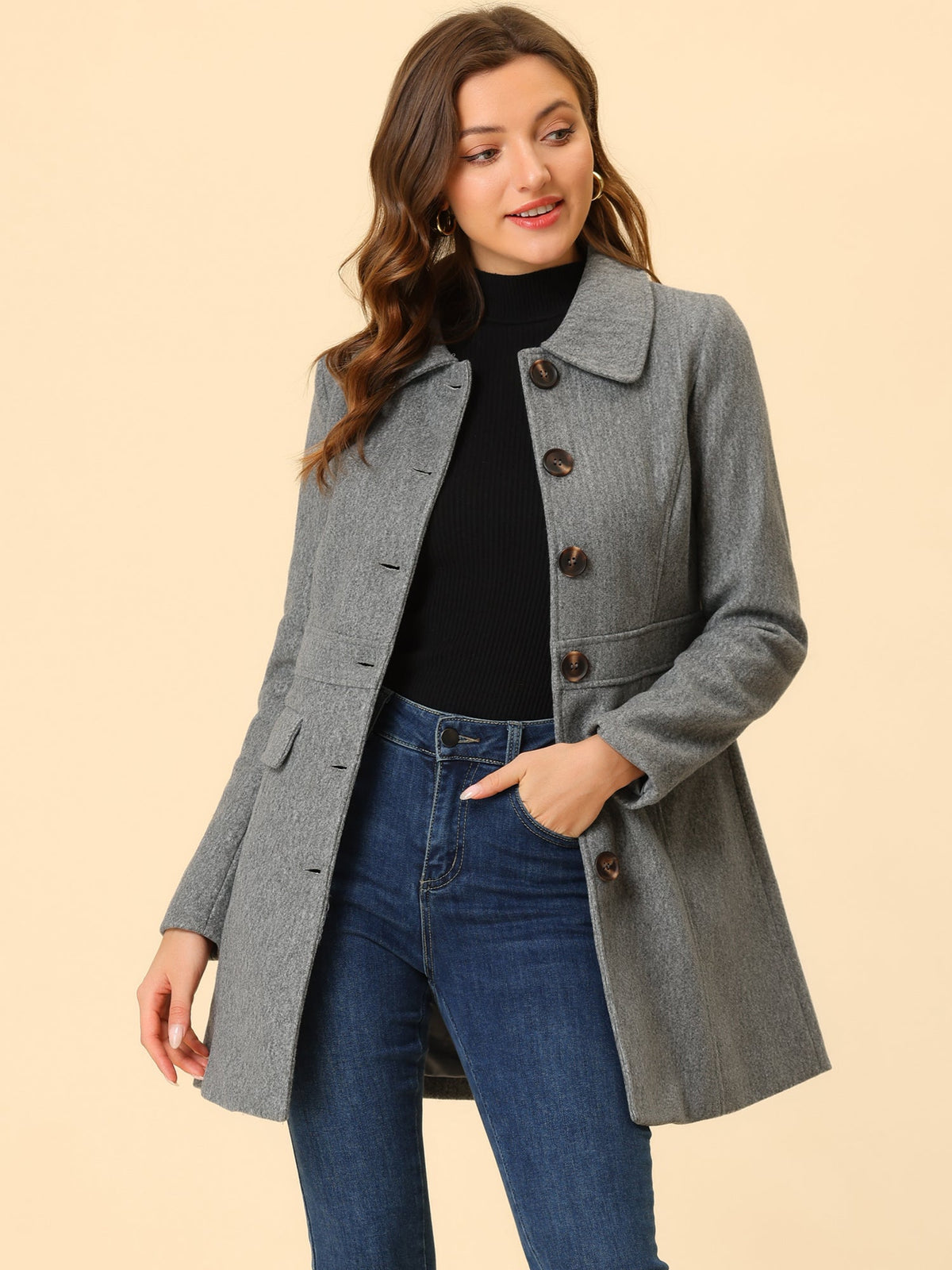 Lightweight Faux Fur Knee-Length Coat