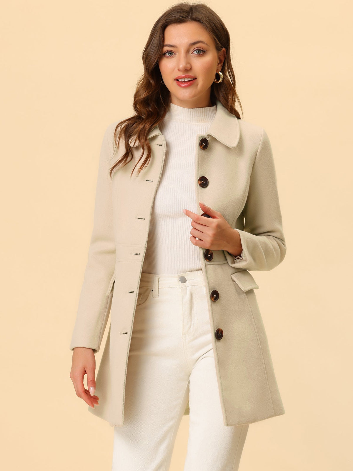 Lightweight Faux Fur Knee-Length Coat