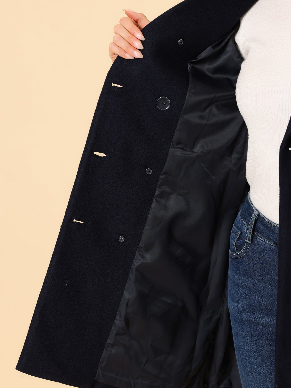 Double-Breasted Lined Overcoat