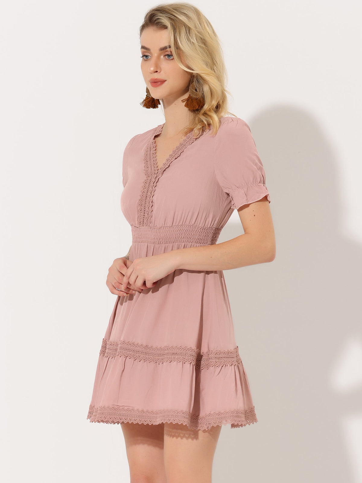 Crochet Lace Pleated Dress
