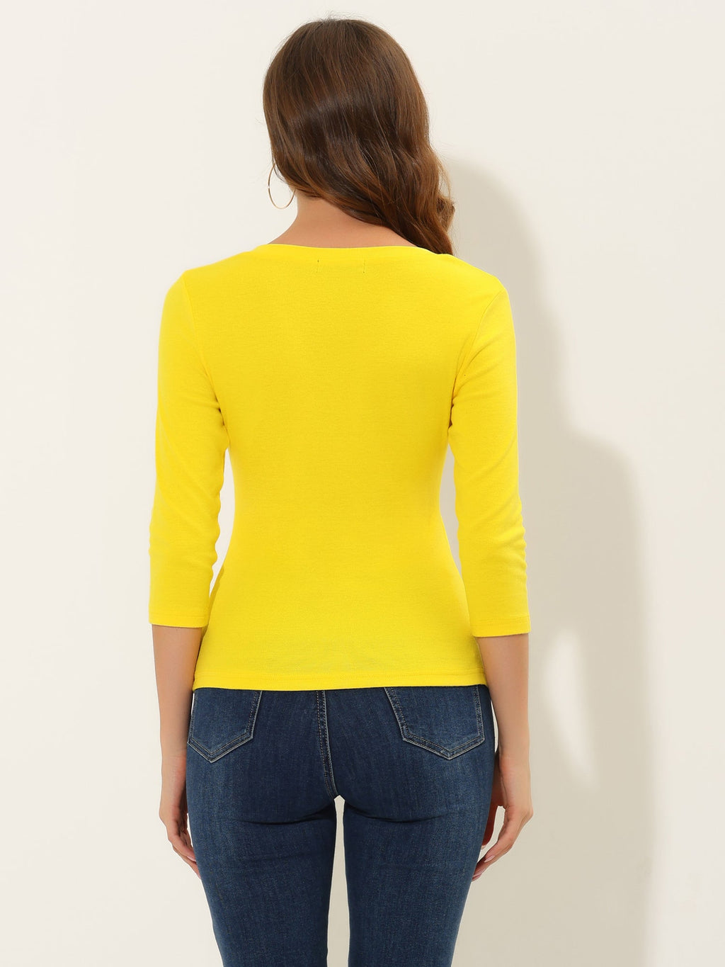 Ruched V-Neck Stretch Blouse