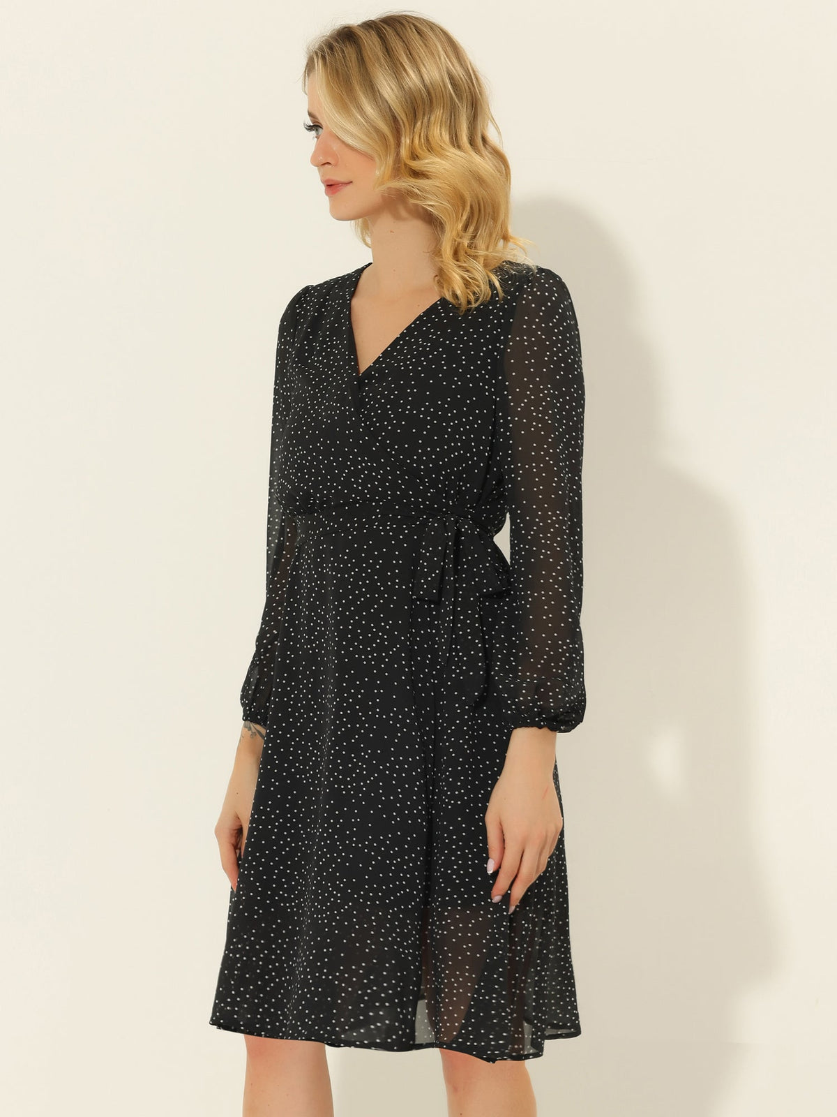 Tie Closure Sheer Long Dress