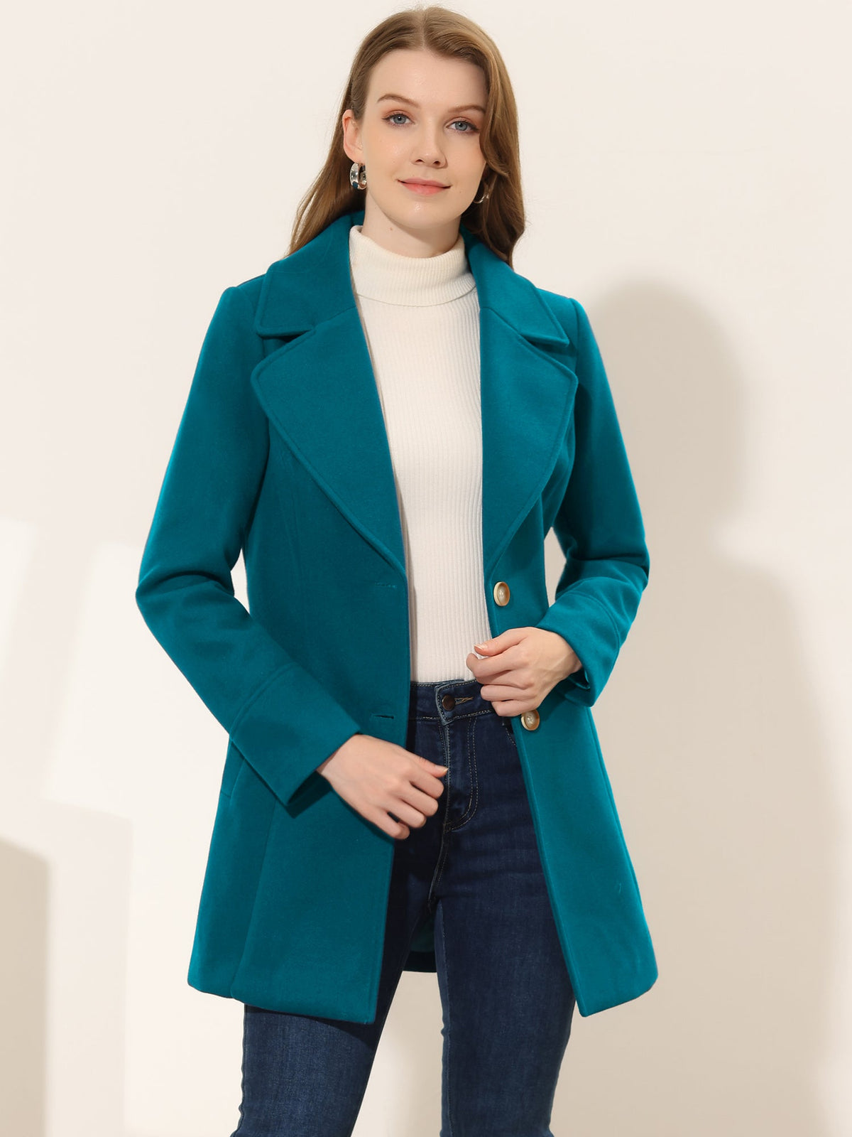 Curved Waist Vent Overcoat
