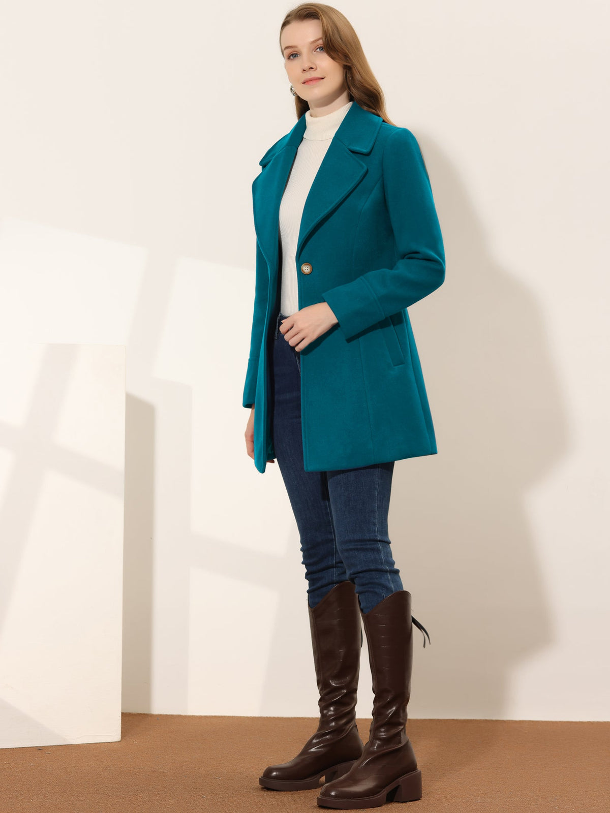 Curved Waist Vent Overcoat
