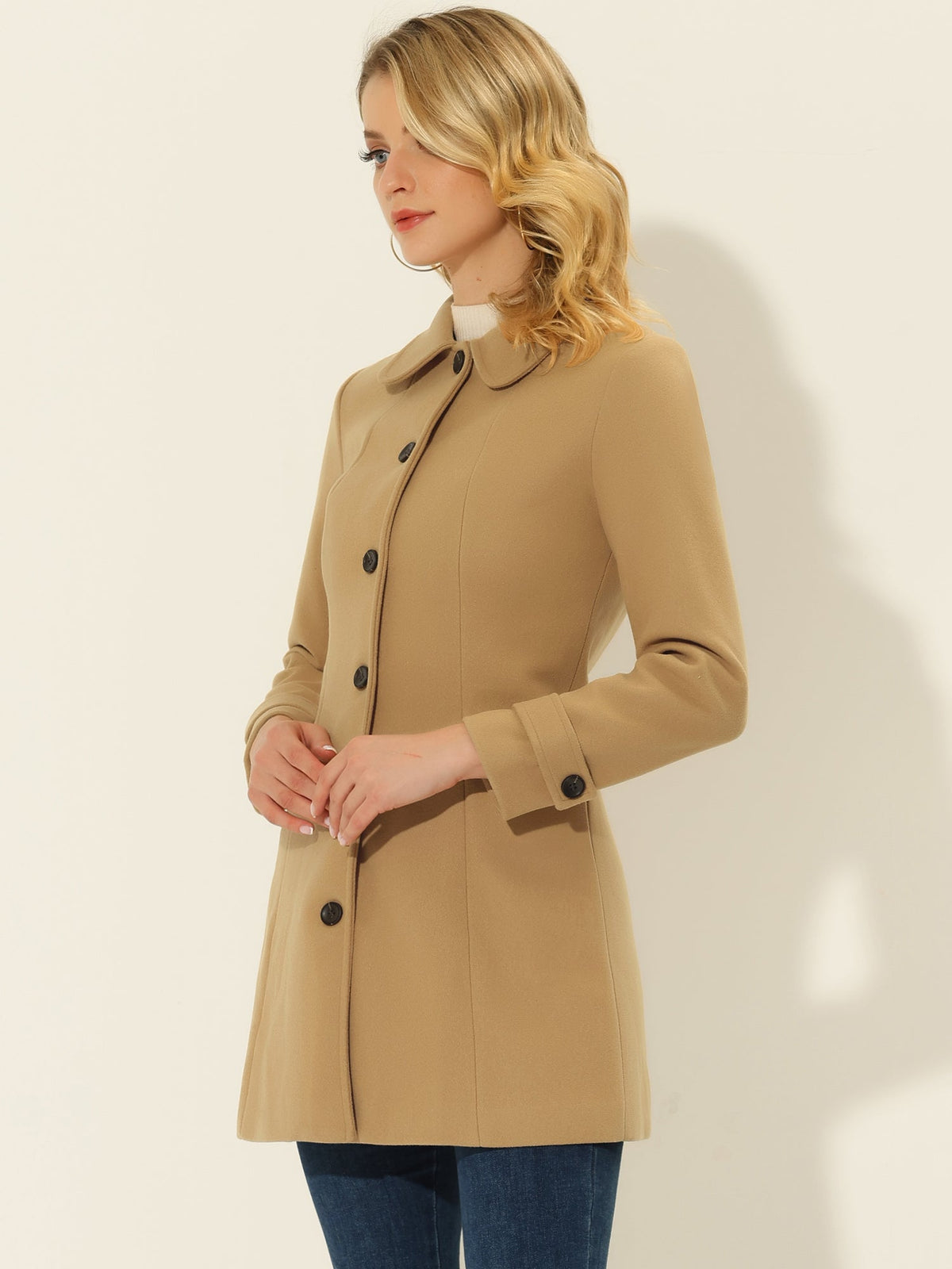 Slim-Profile Striped Overcoat