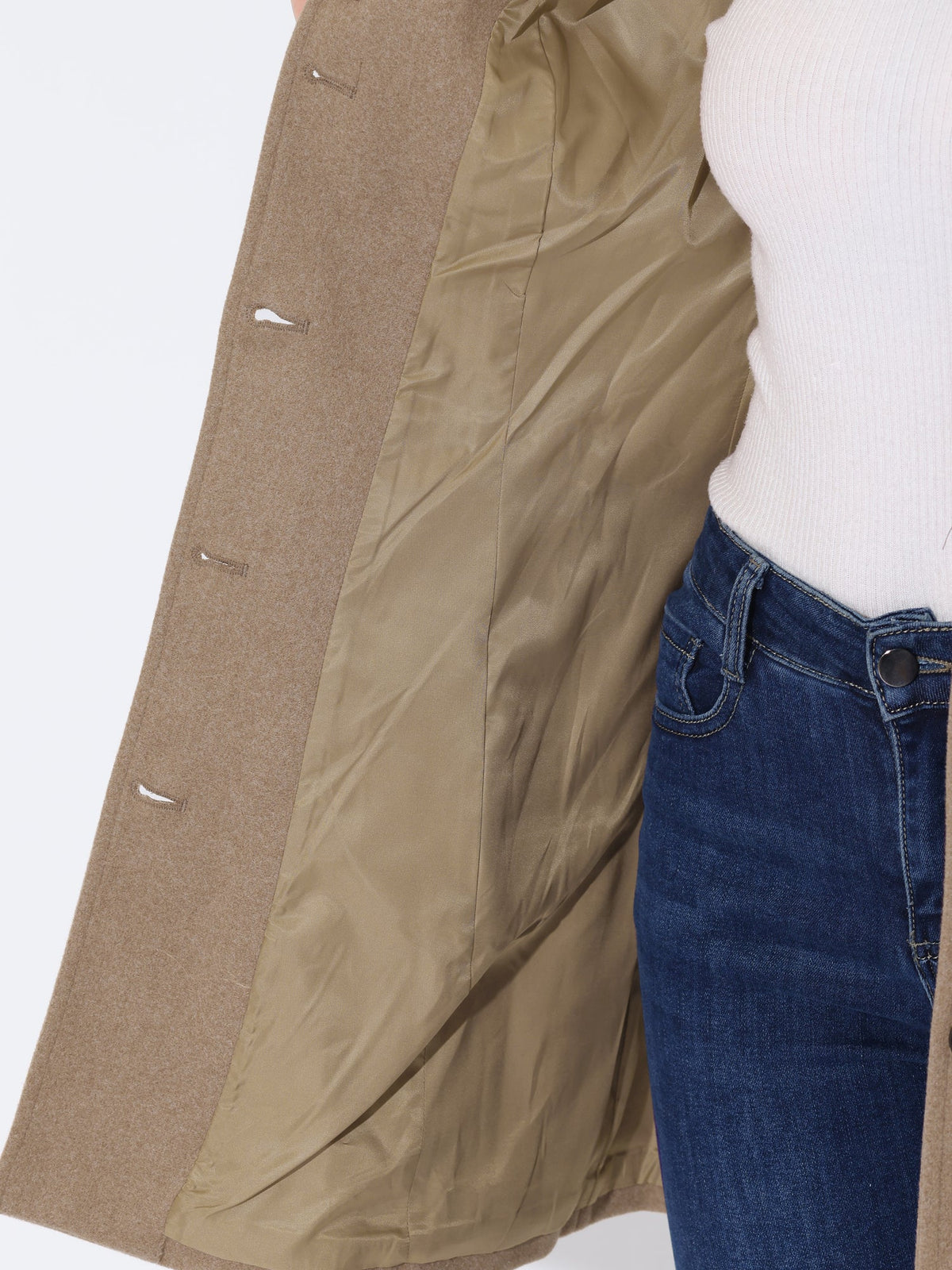 Slim-Profile Striped Overcoat