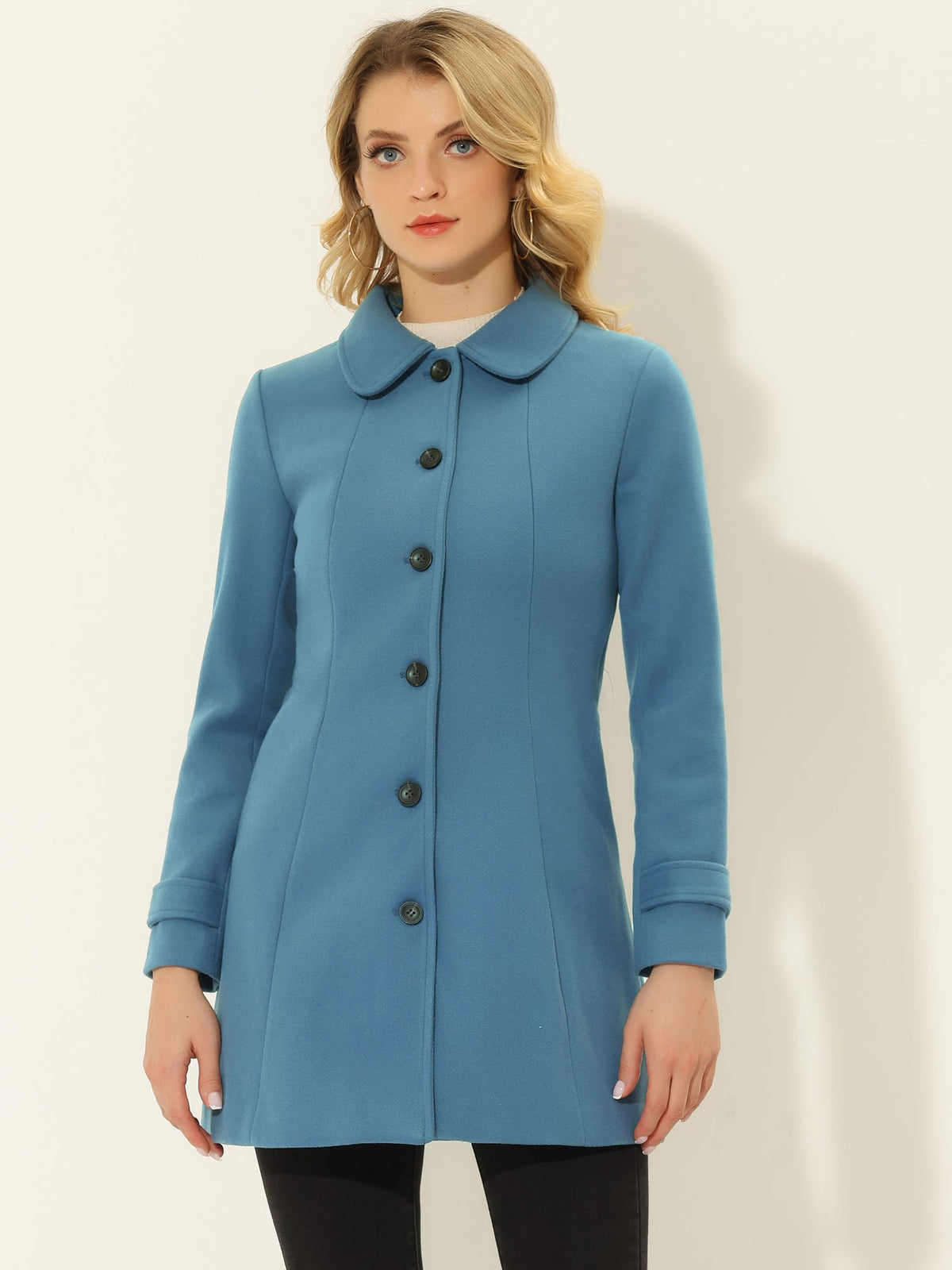 Slim-Profile Striped Overcoat