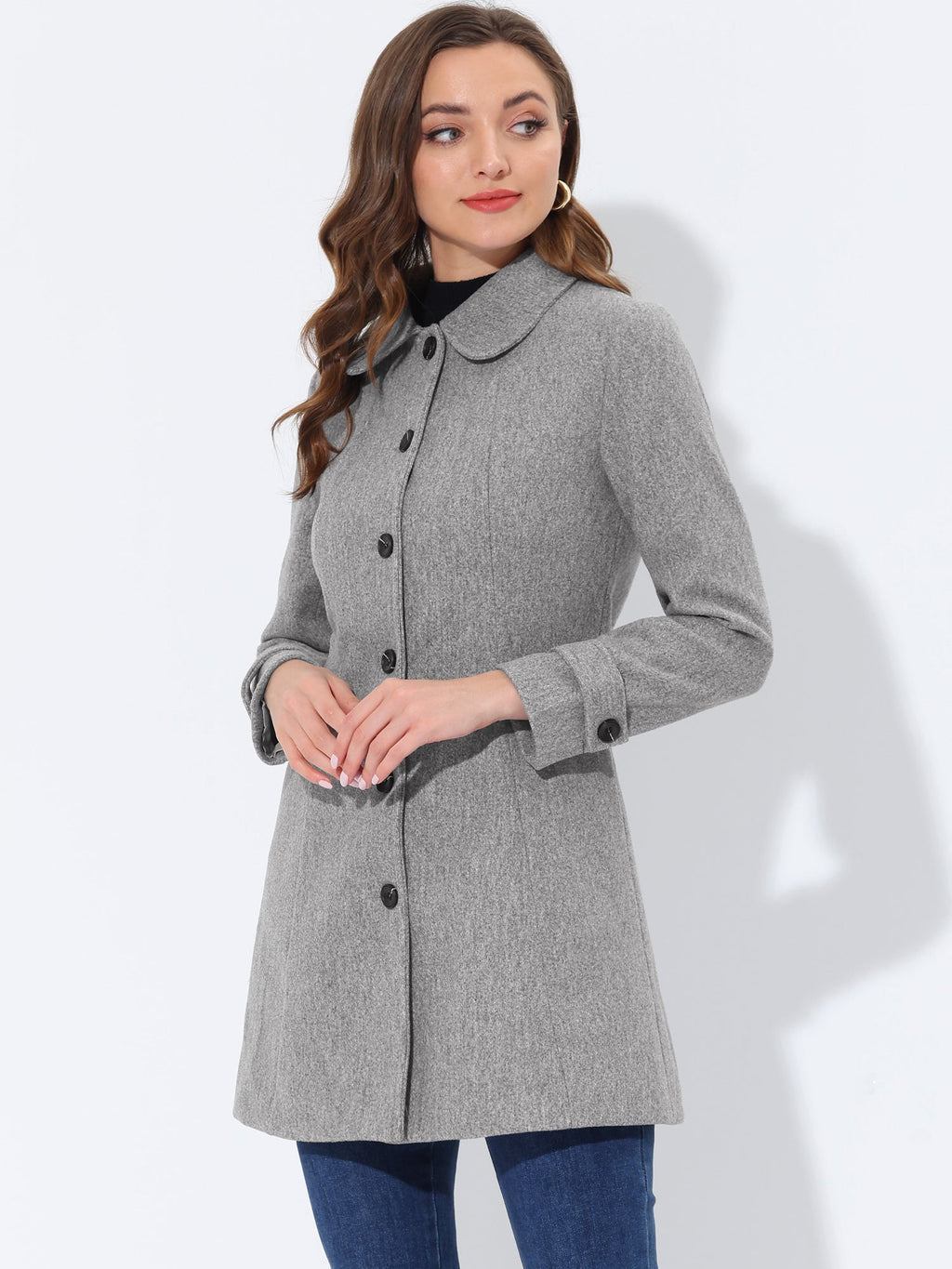 Slim-Profile Striped Overcoat