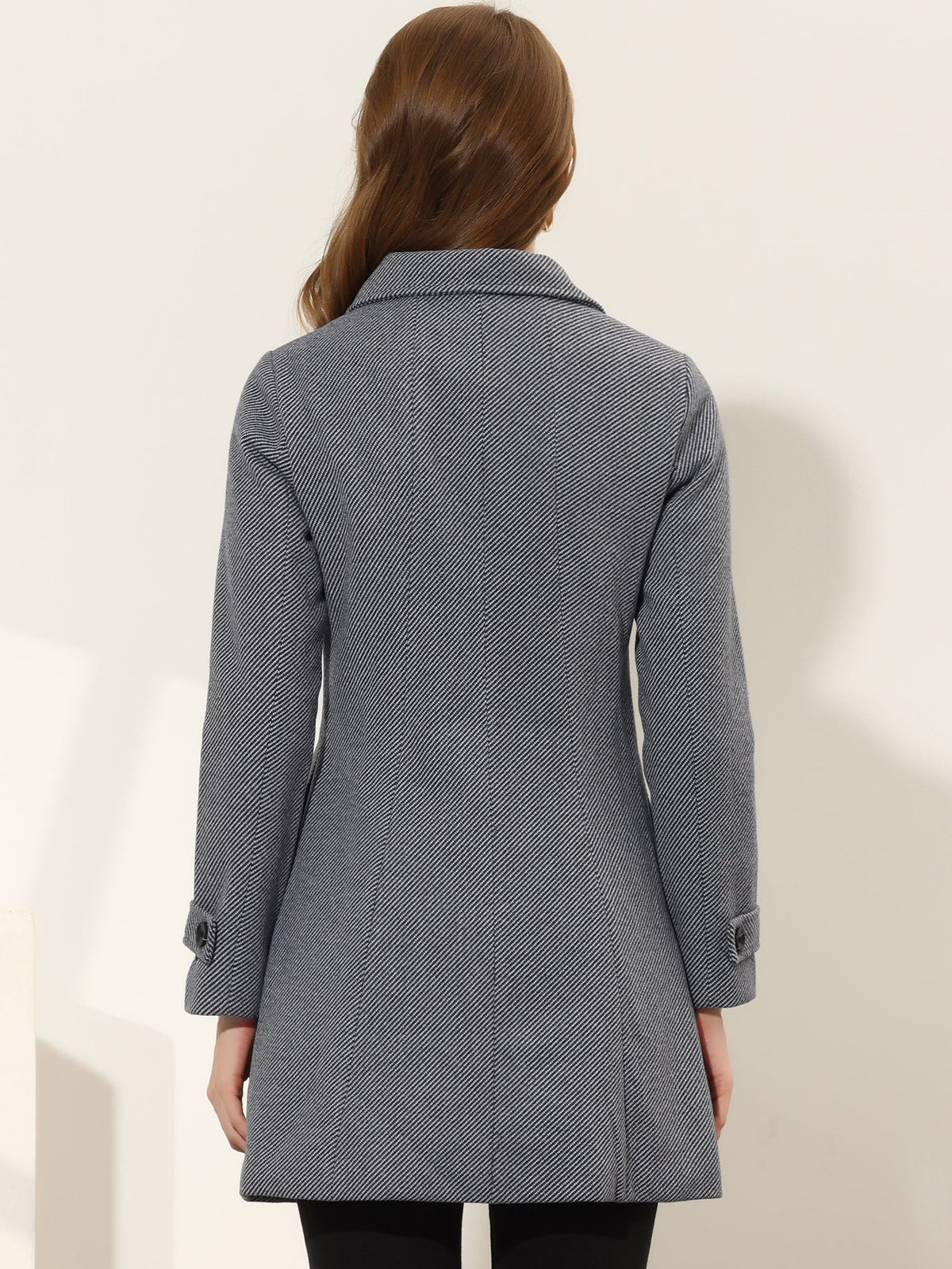 Slim-Profile Striped Overcoat