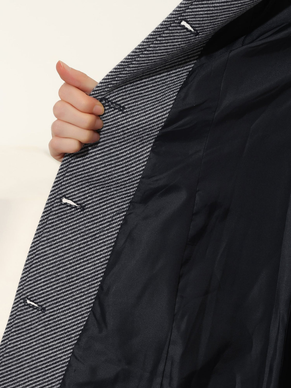 Slim-Profile Striped Overcoat