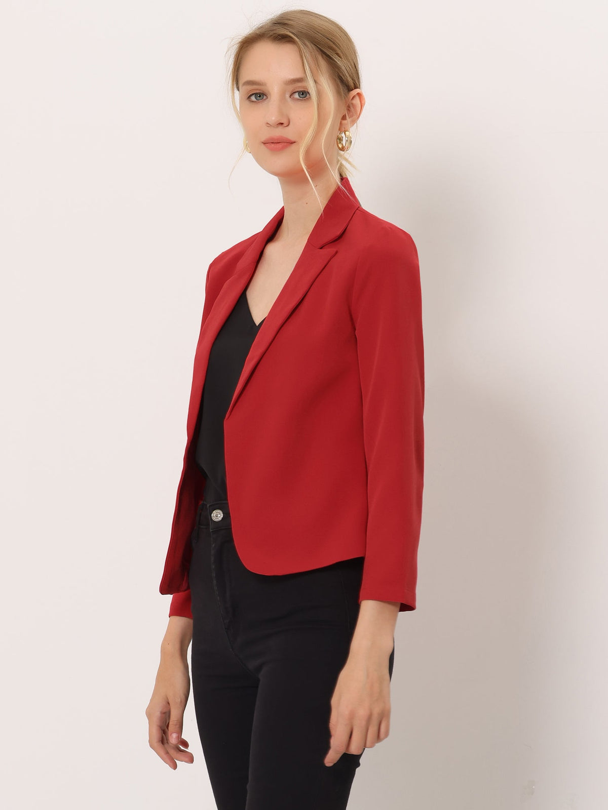 Padded-Shoulder Fully Lined Soft Blazer