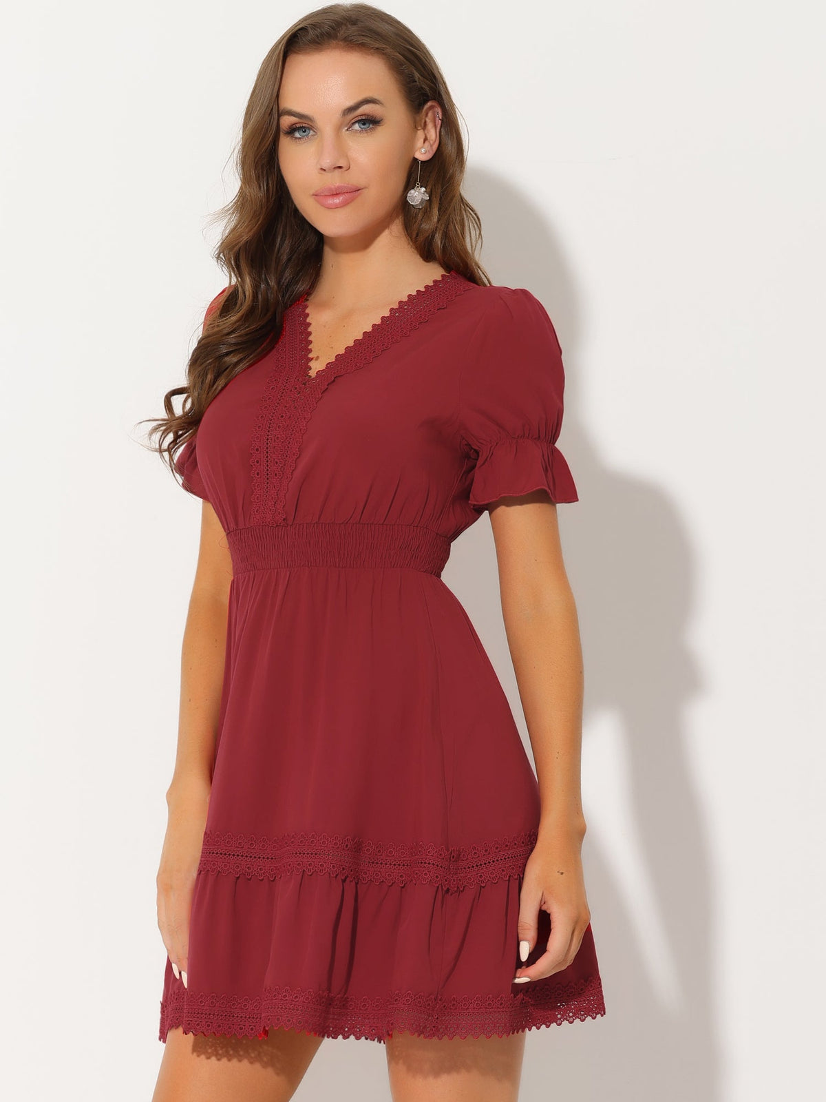 Crochet Lace Pleated Dress