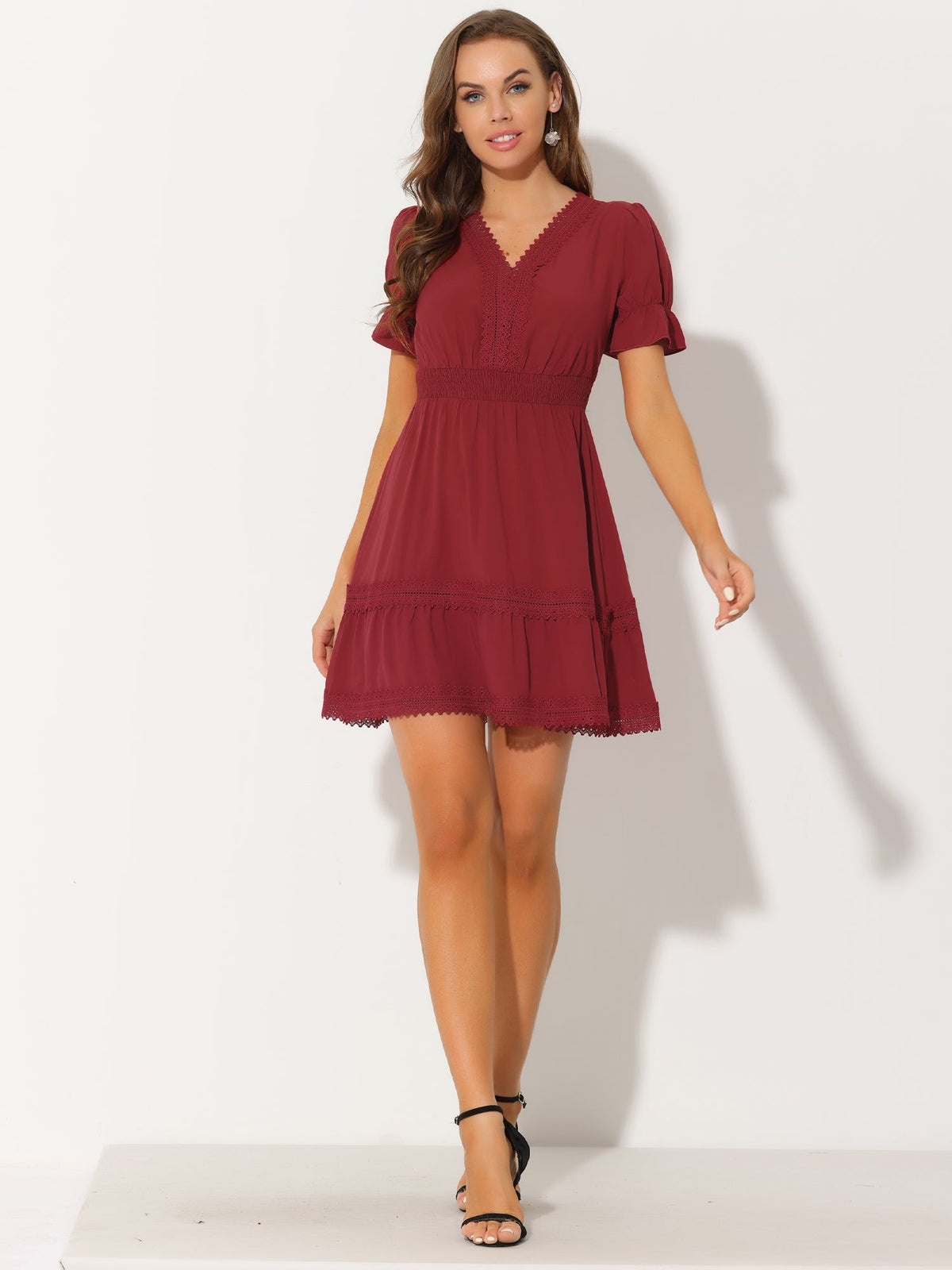 Crochet Lace Pleated Dress