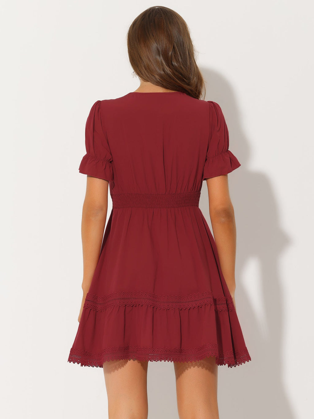 Crochet Lace Pleated Dress