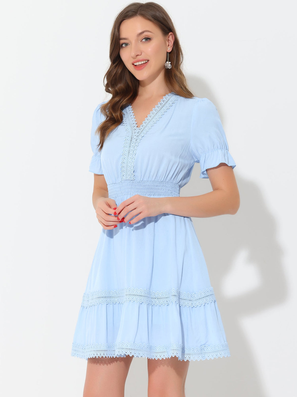 Crochet Lace Pleated Dress