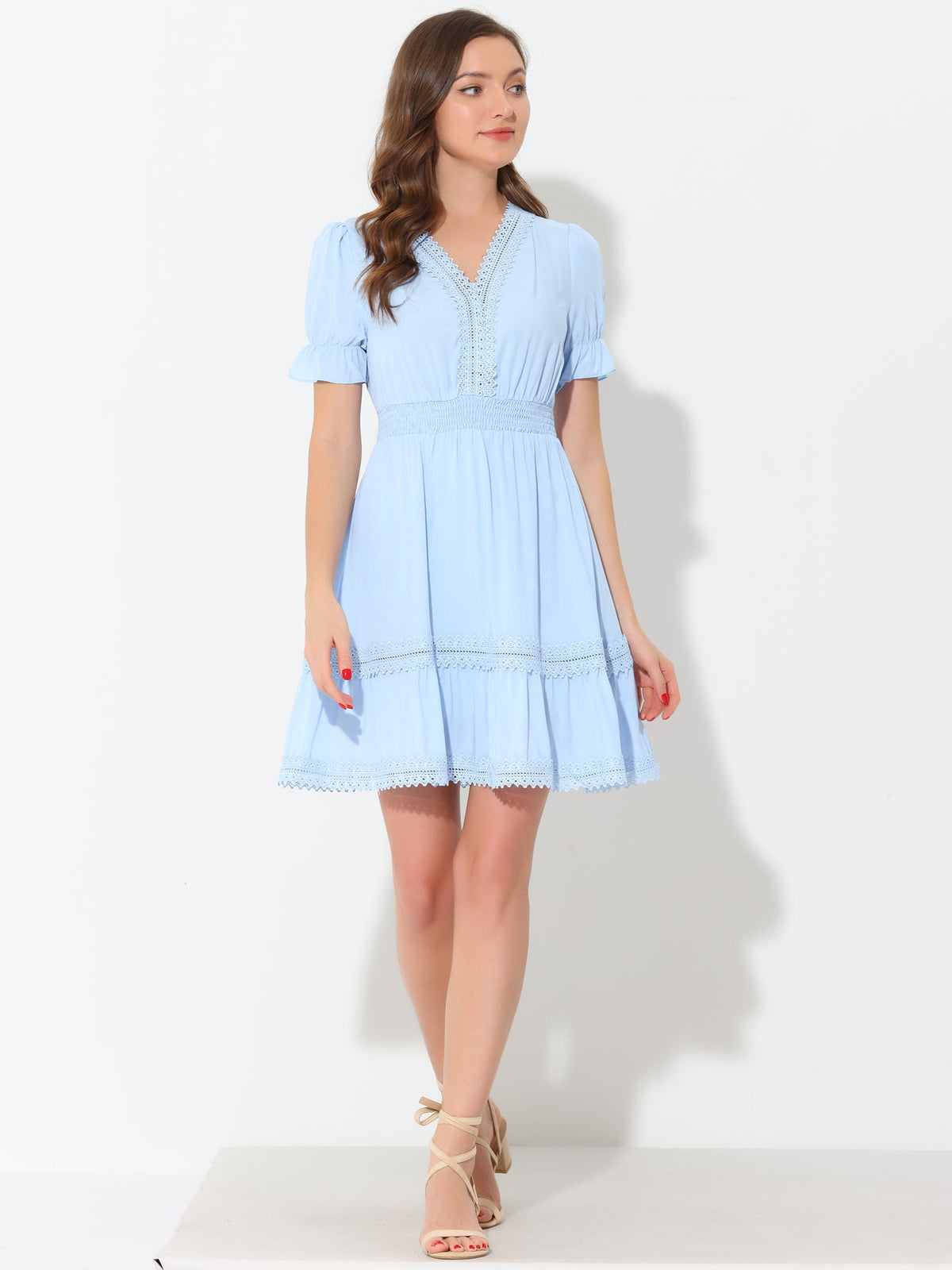 Crochet Lace Pleated Dress