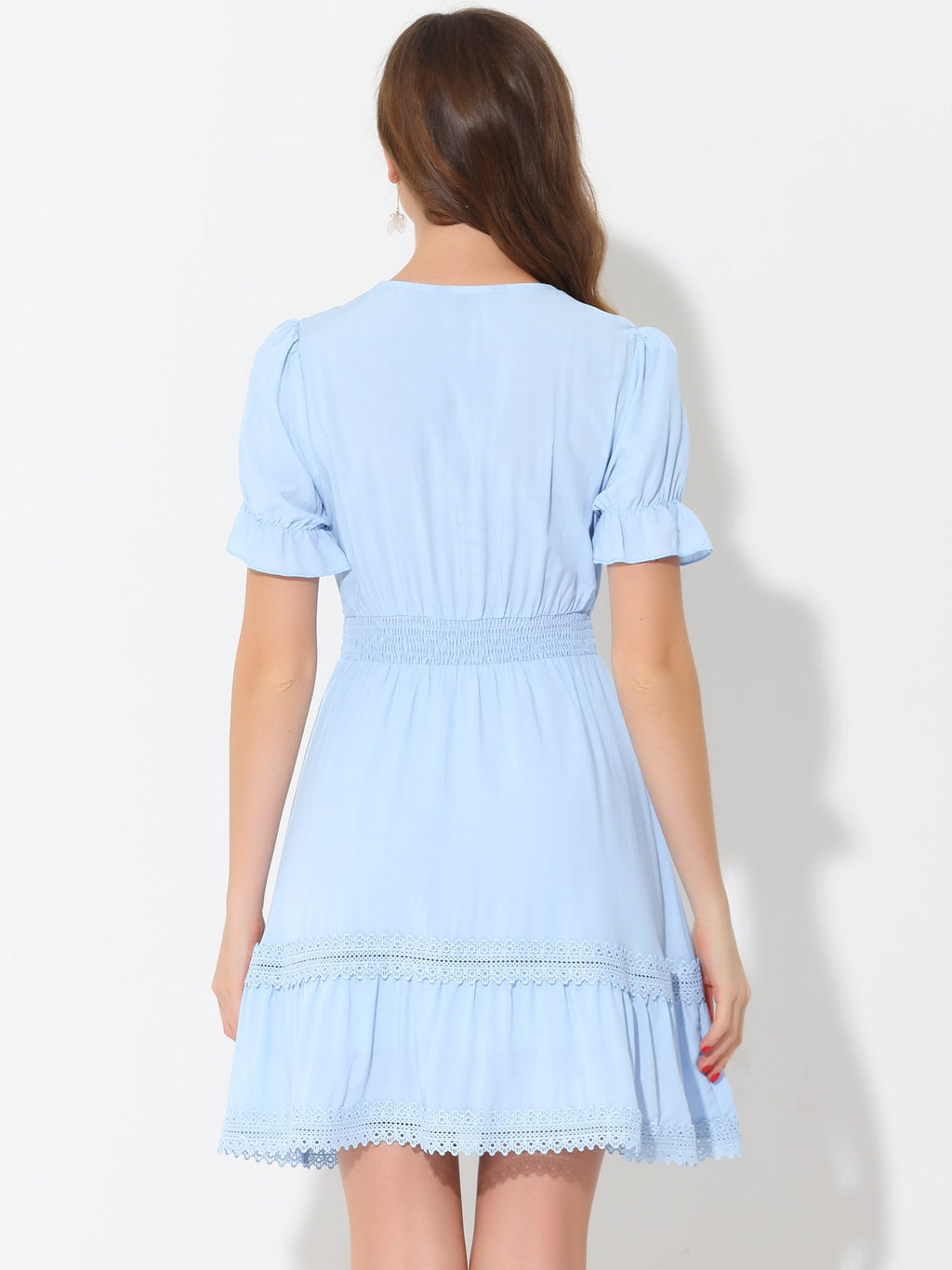 Crochet Lace Pleated Dress