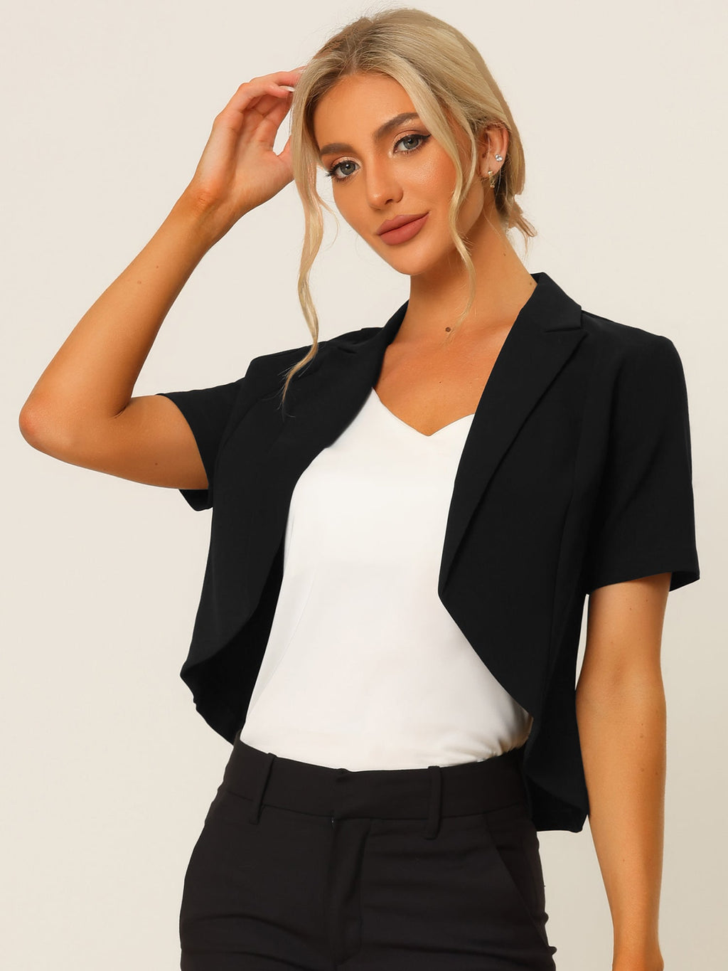 Short-Sleeve Solid Commute Blazer
