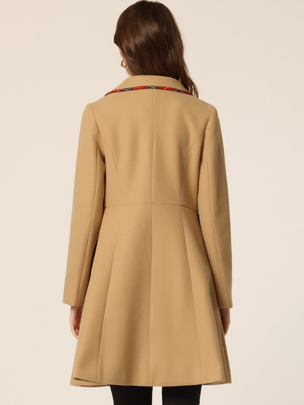 Mid-Thigh Polyester Contrast Coat