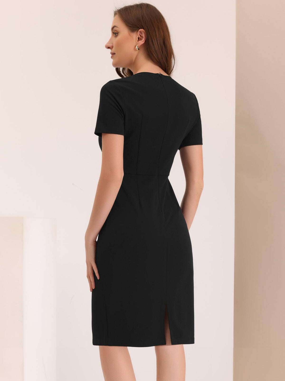 Tweed-Trim Work Dress