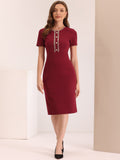 Tweed-Trim Work Dress