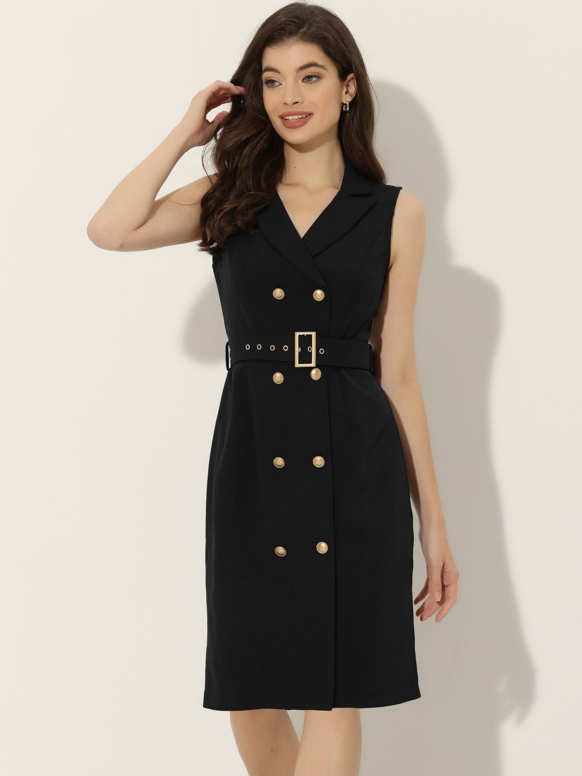 Stretch Solid Sleeveless Shift