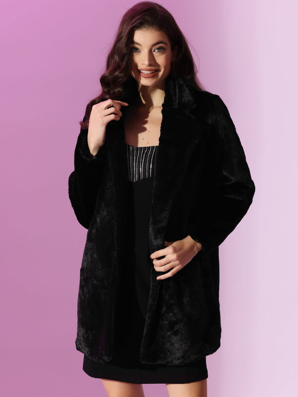 Cloud Wrap Faux Fur Coat
