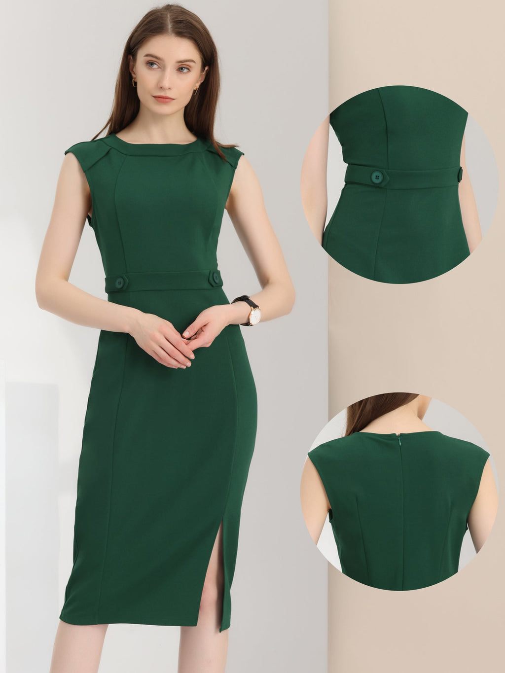 Spandex Professional Short-Sleeve Dress