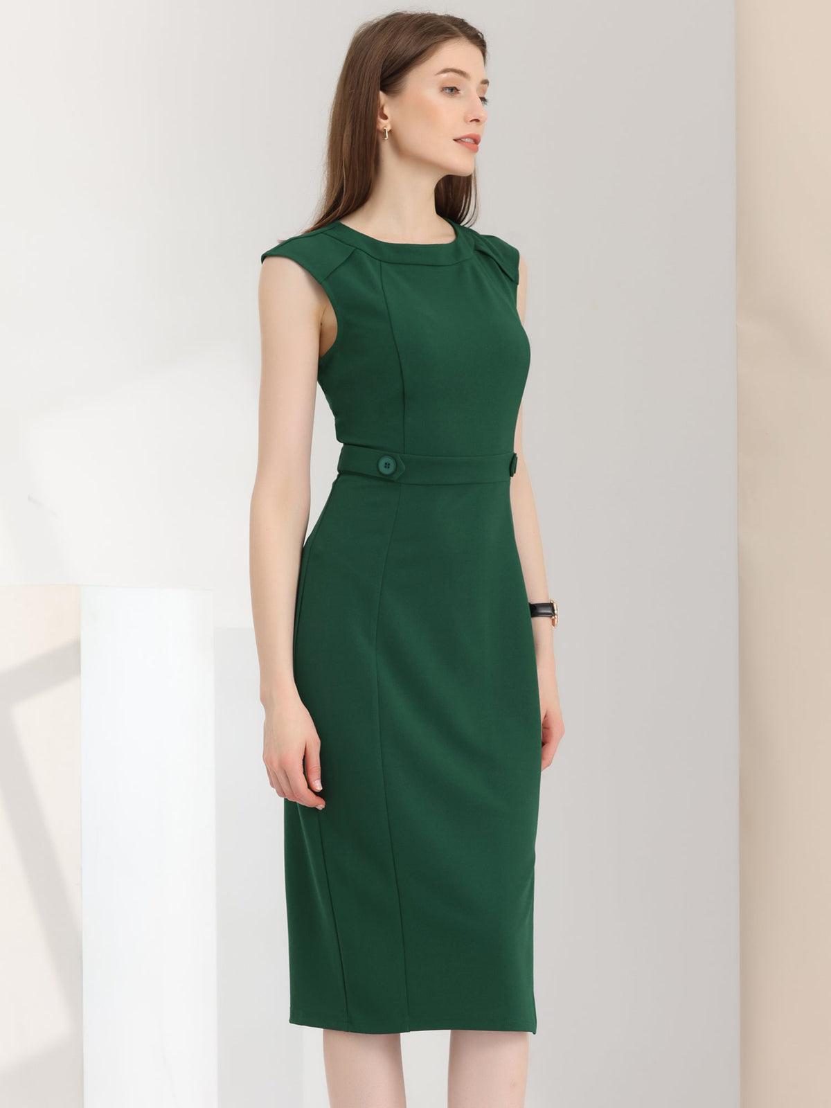 Spandex Professional Short-Sleeve Dress