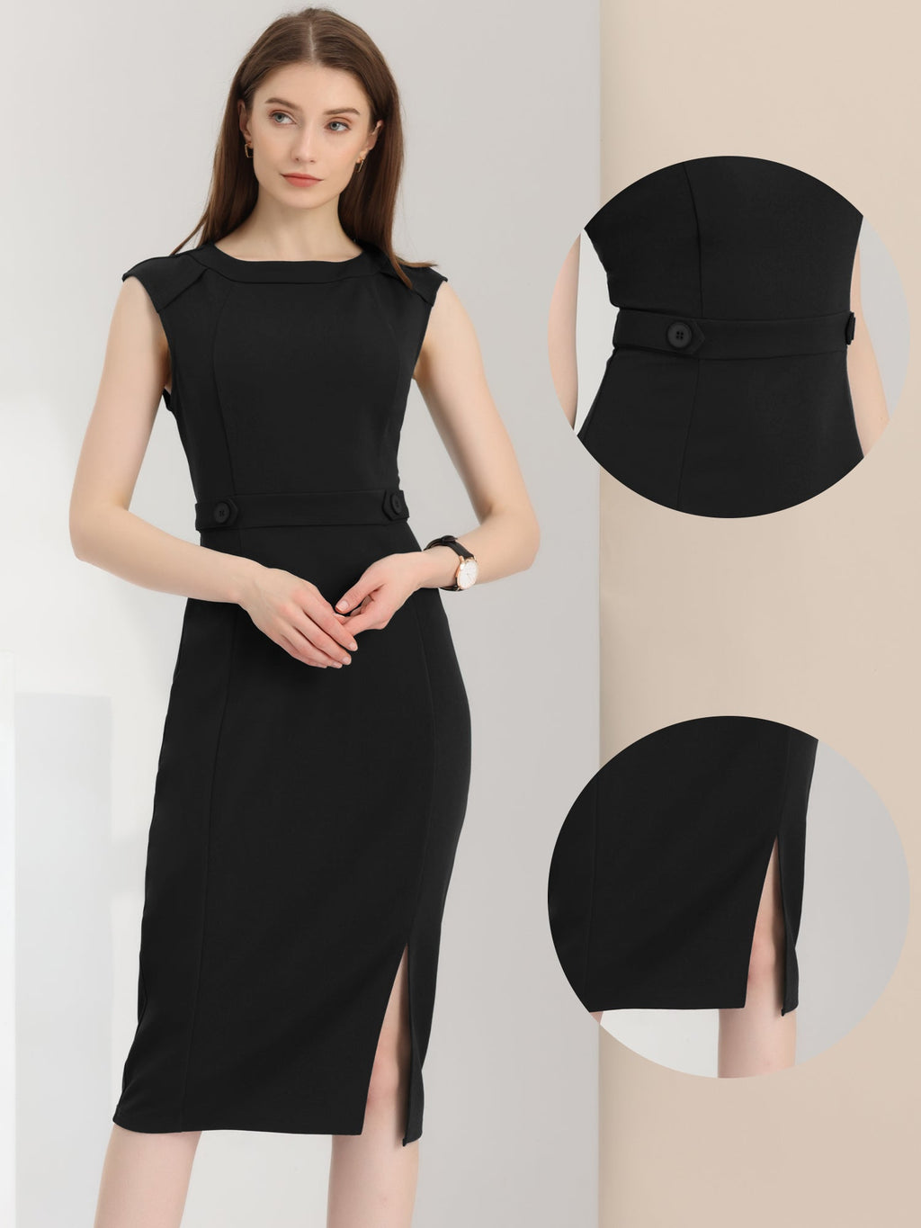 Spandex Professional Short-Sleeve Dress