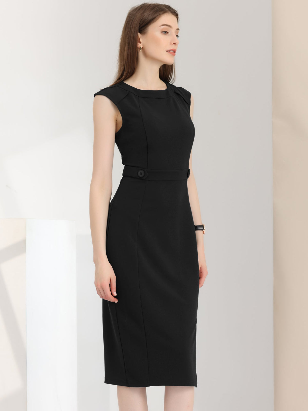 Spandex Professional Short-Sleeve Dress