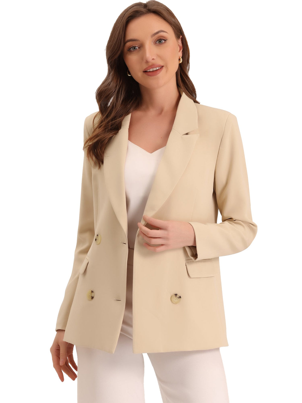 Plaid Padded-Double Breasted Blazer