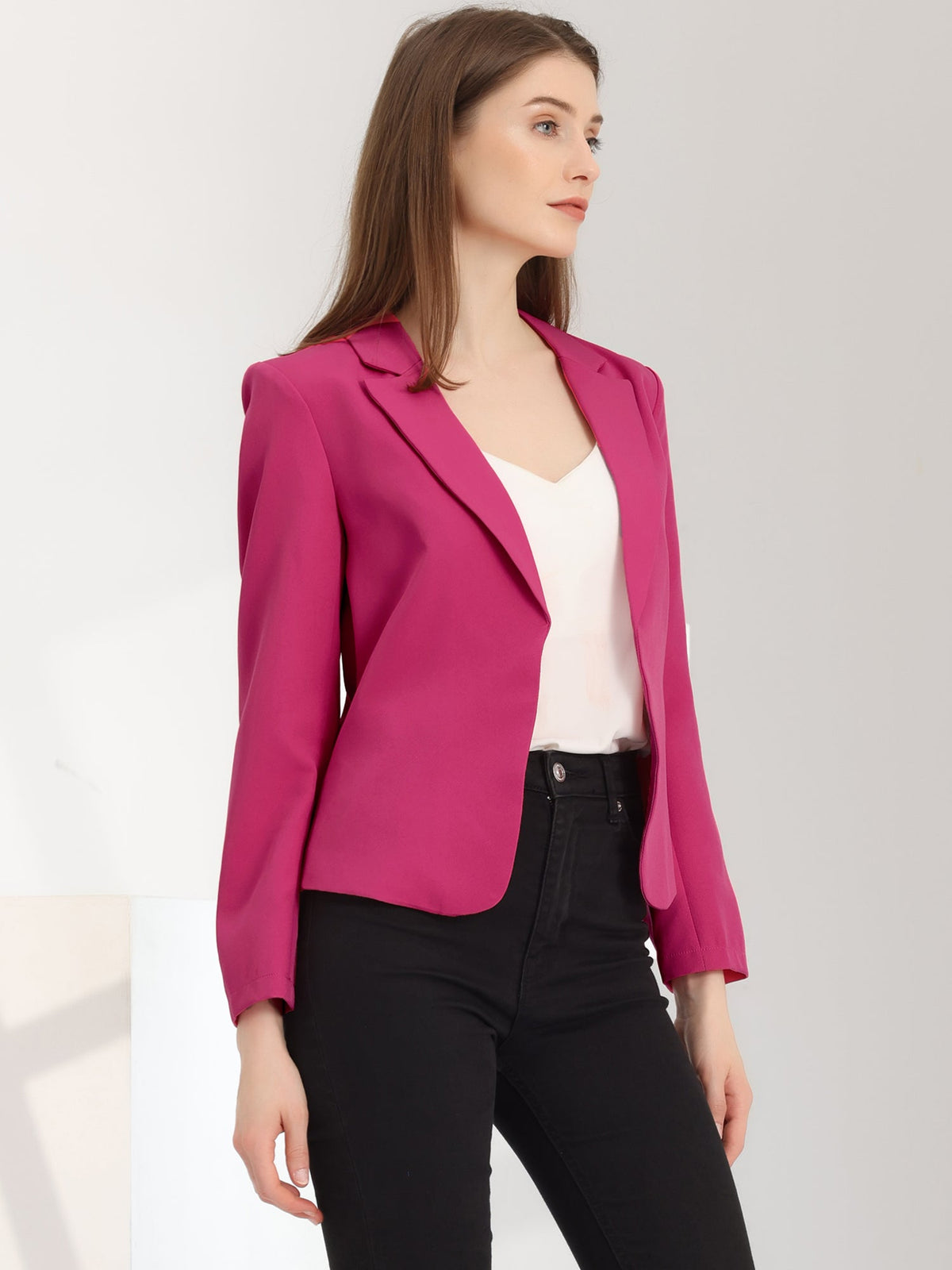 Padded-Shoulder Fully Lined Soft Blazer