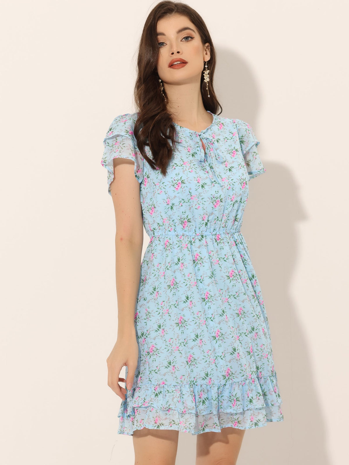 Double-Layer Floral Dress