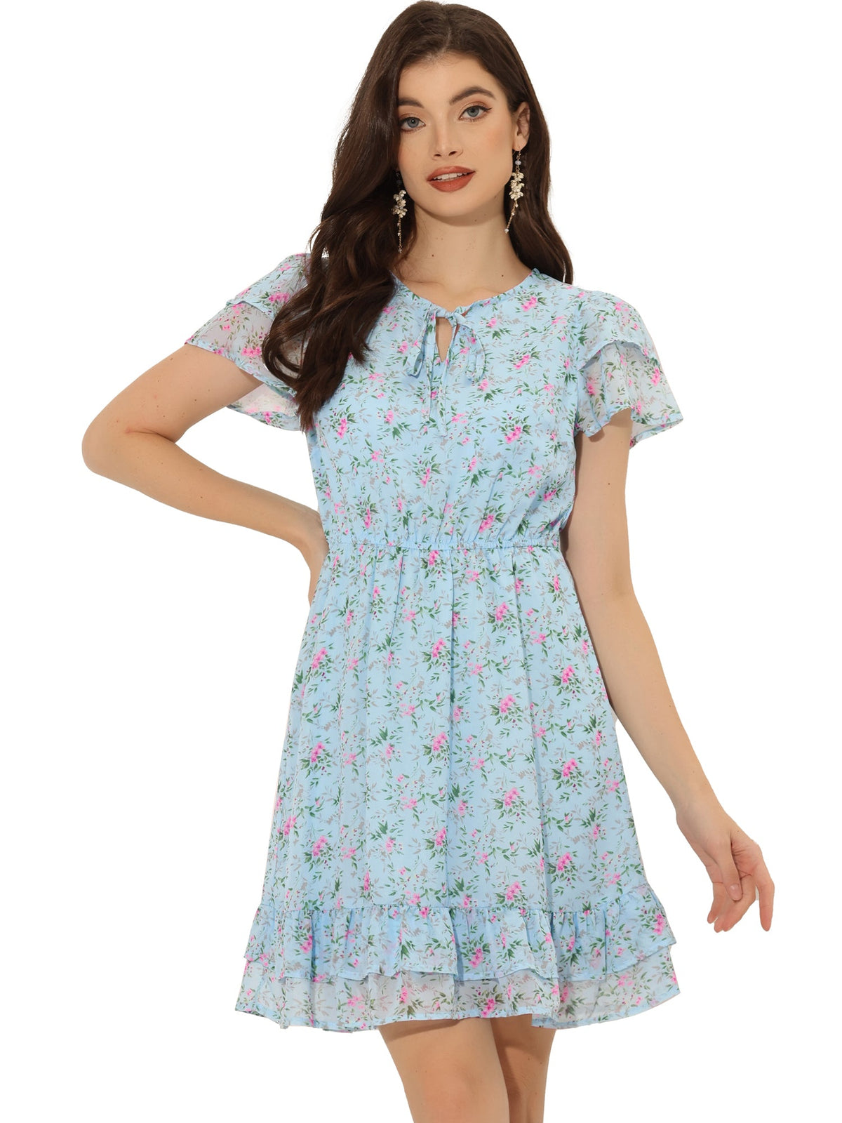 Double-Layer Floral Dress