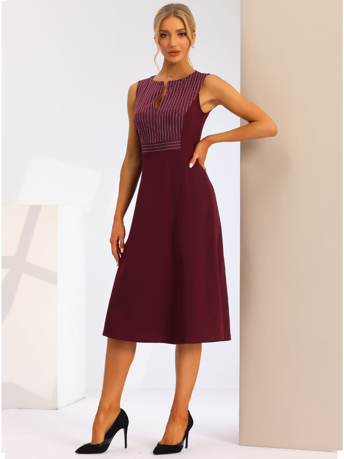 Sleeveless Solid Sun Dress