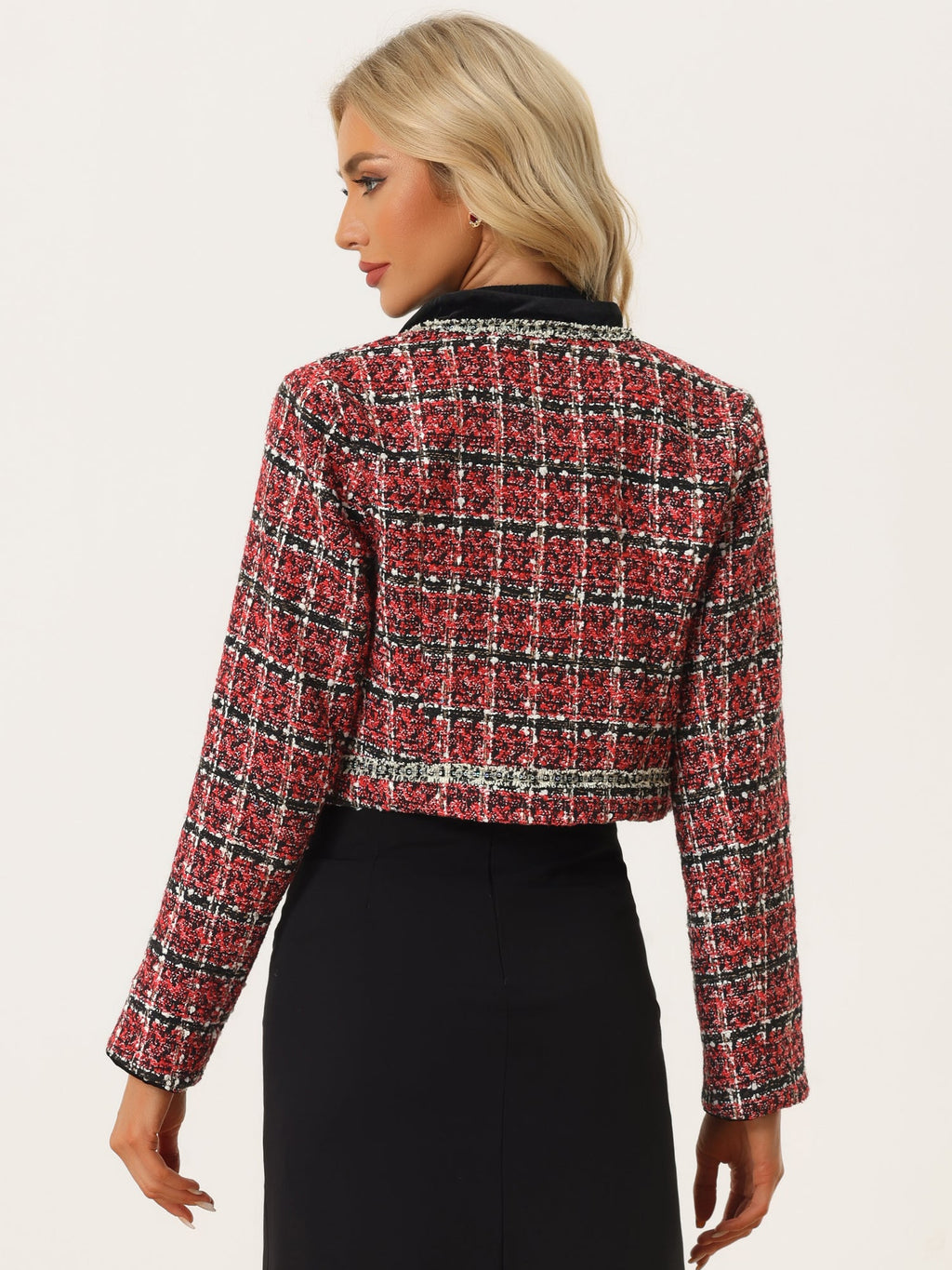 Classic Plaid Longline Blazer