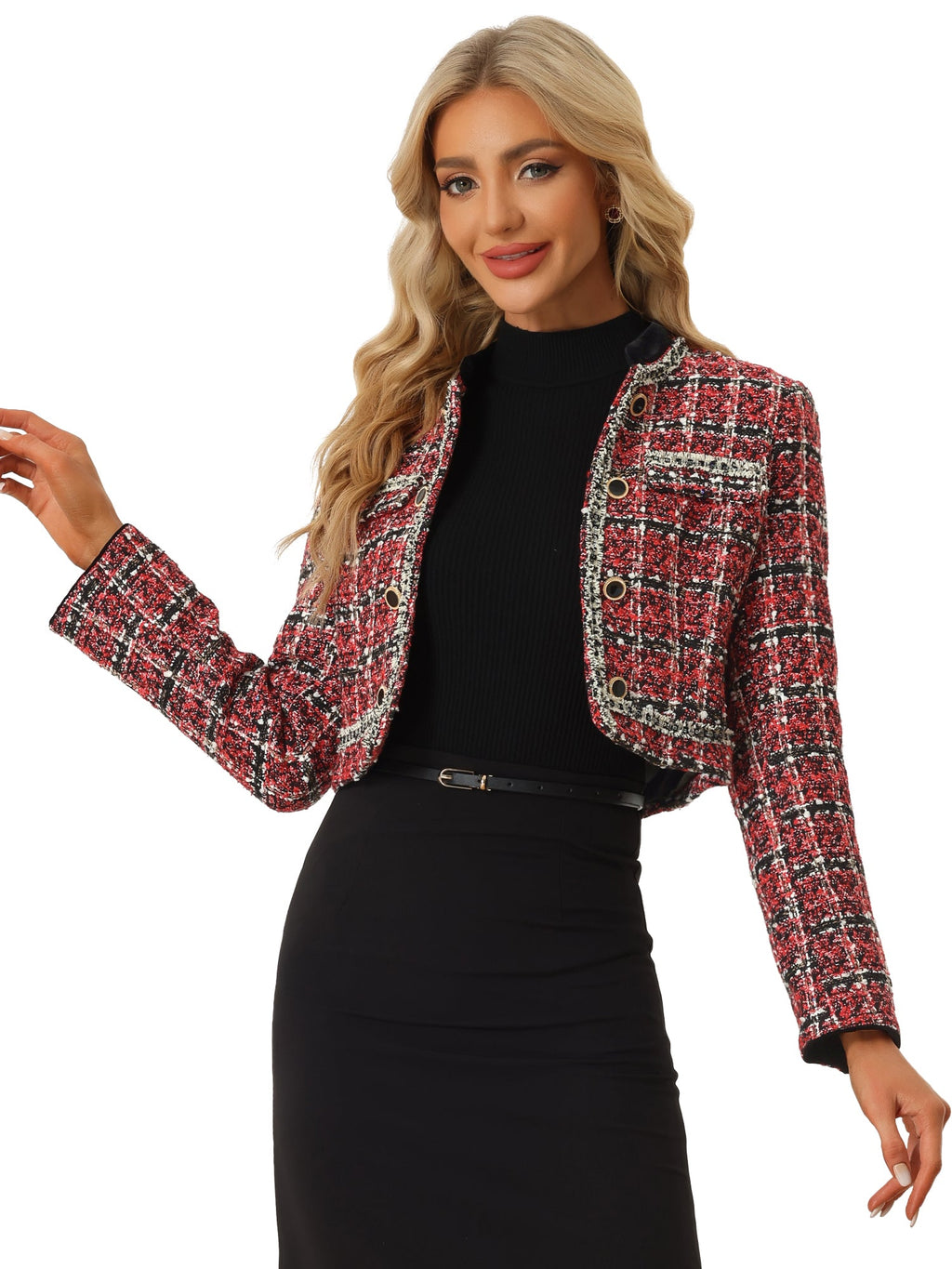 Classic Plaid Longline Blazer