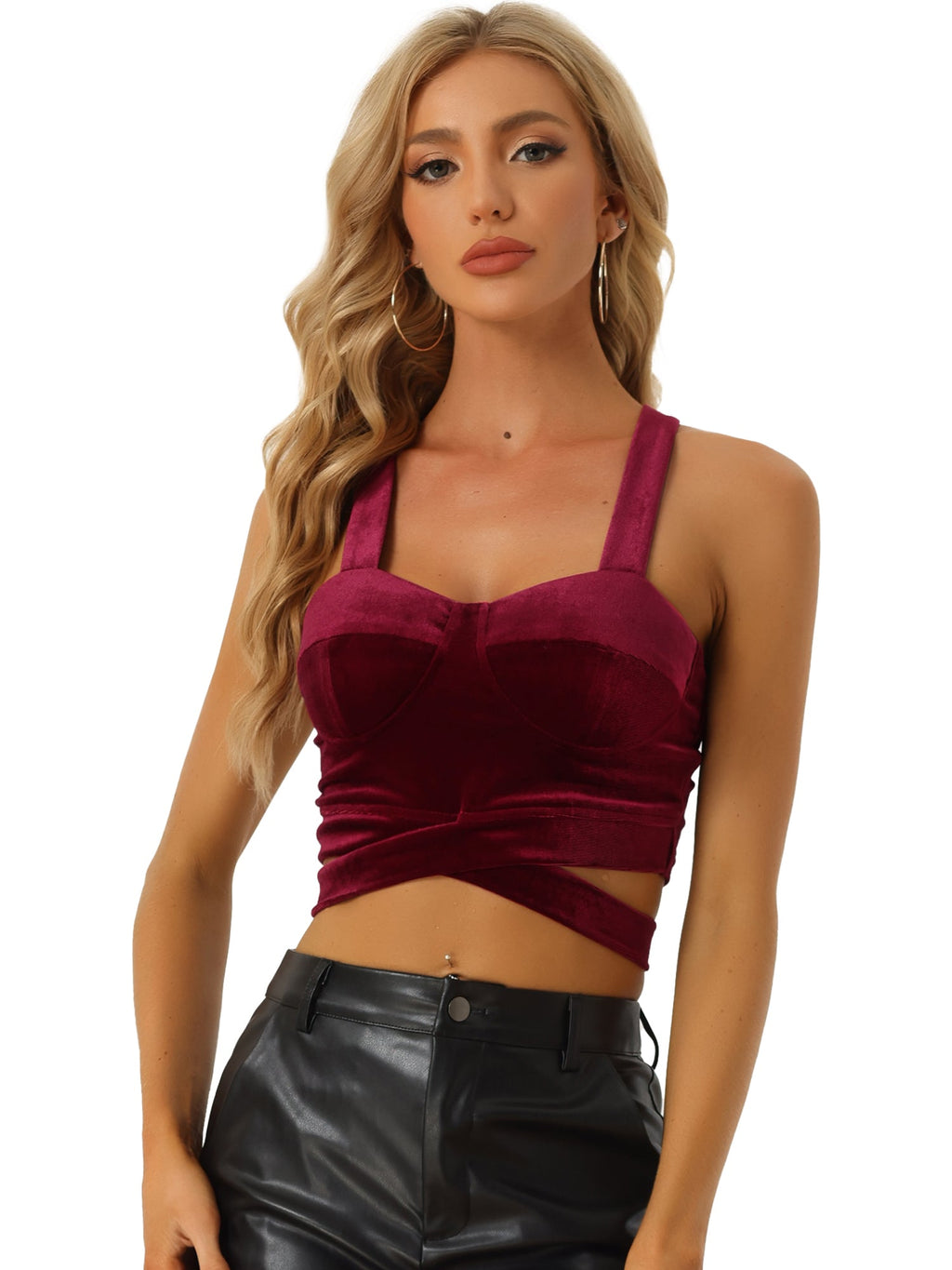 Stretch Solid Casual Crop Top