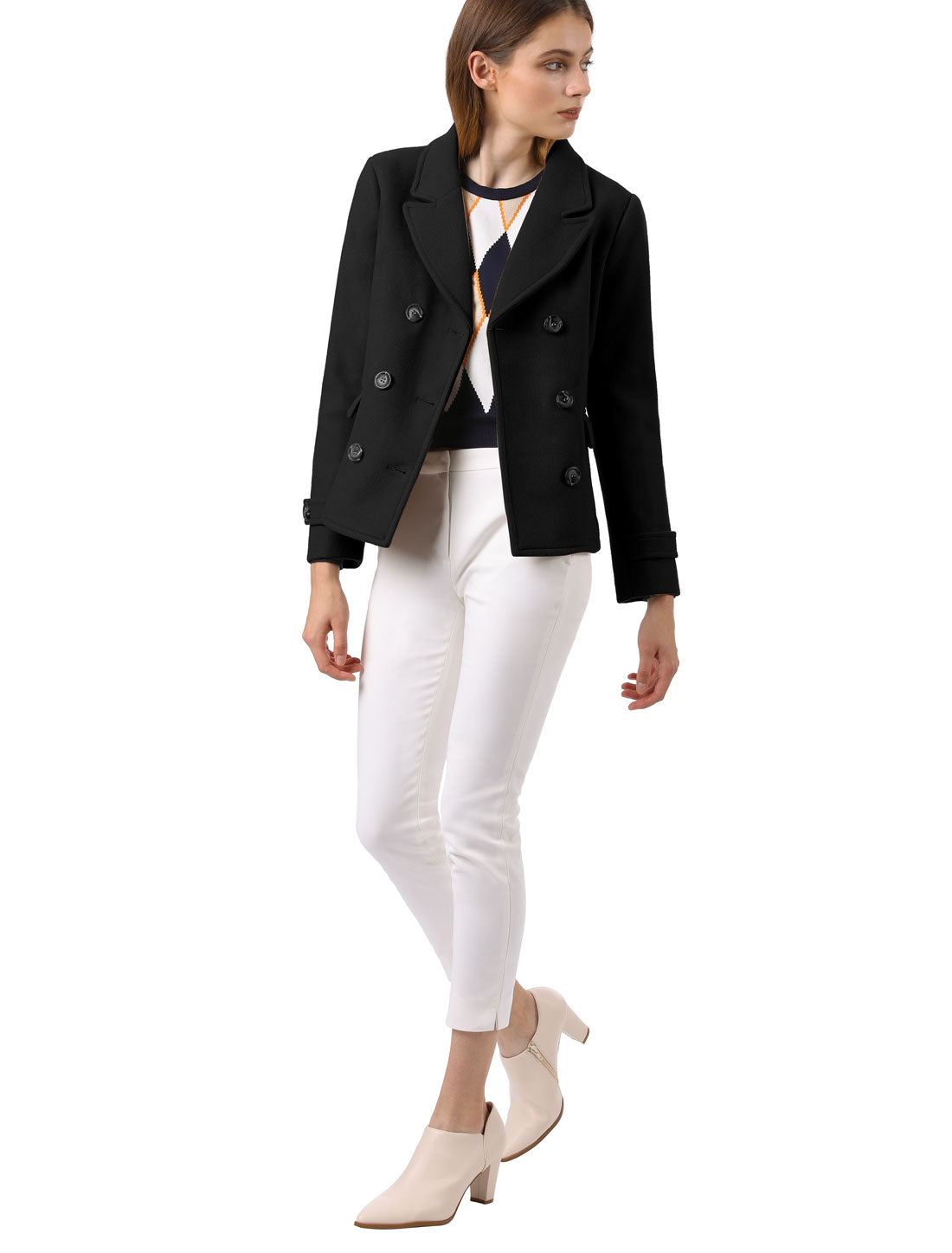 Button Cuff Double-Breasted Overcoat
