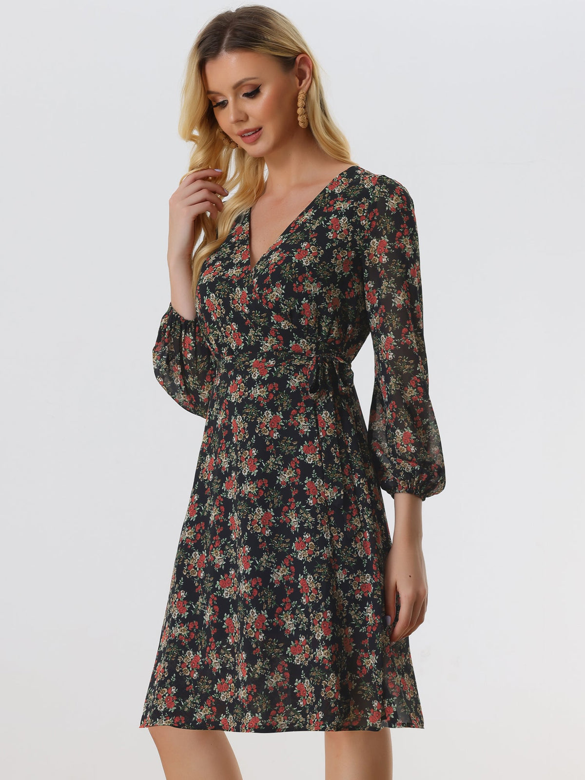 Tie Closure Sheer Long Dress
