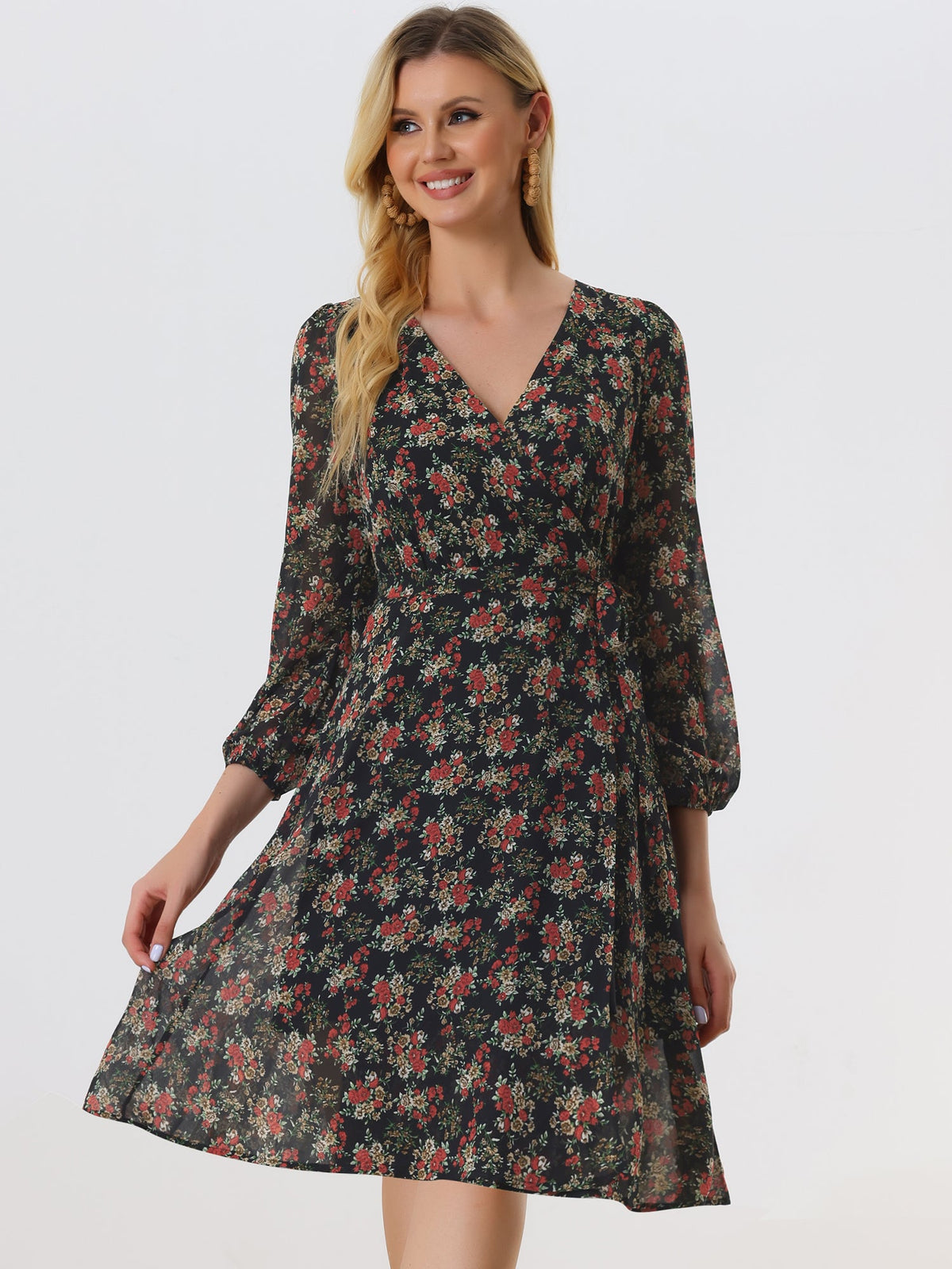 Tie Closure Sheer Long Dress