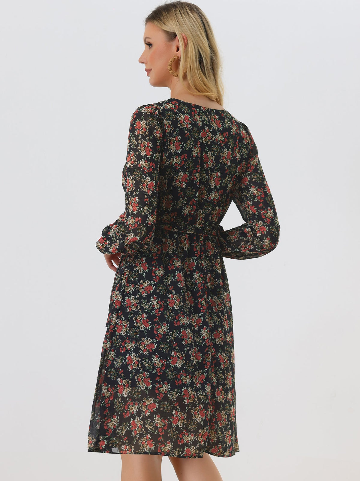 Tie Closure Sheer Long Dress
