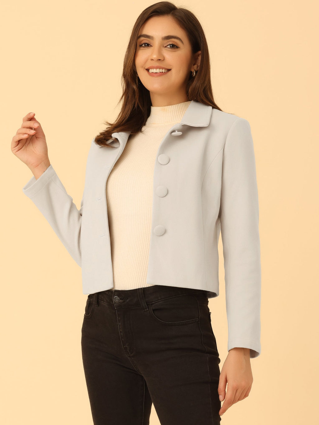Cotton-Blend Point Collar Bomber Jacket
