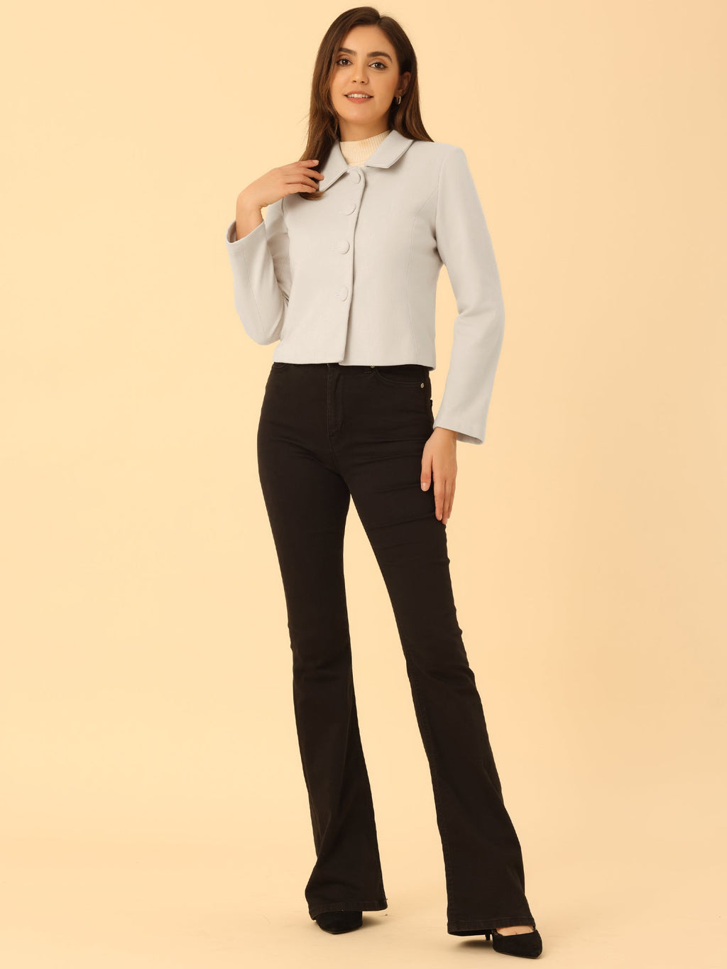 Cotton-Blend Point Collar Bomber Jacket