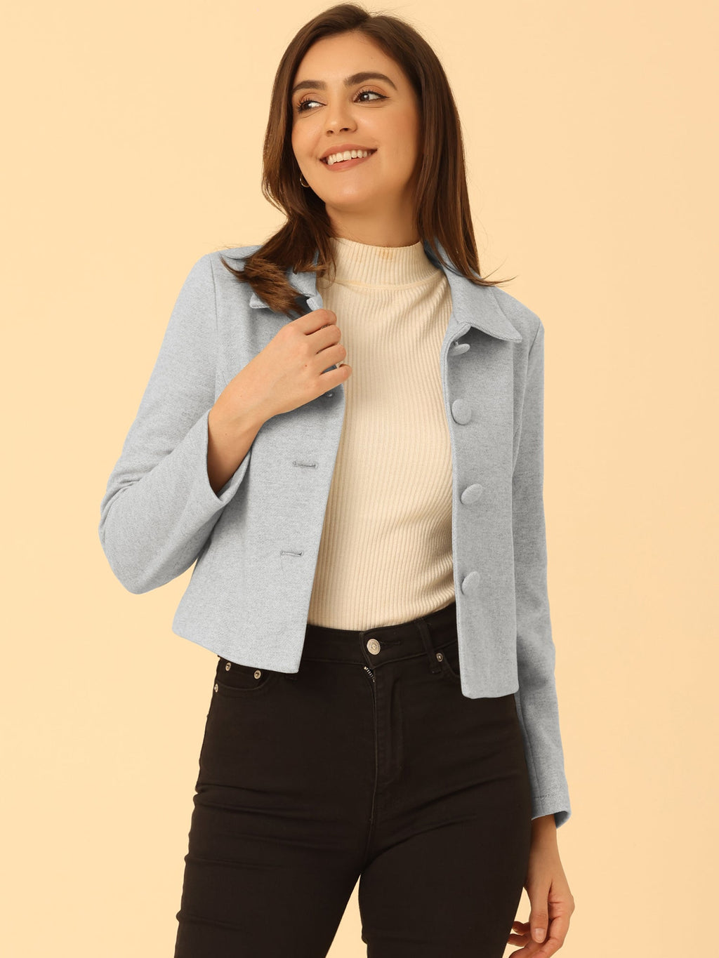 Cotton-Blend Point Collar Bomber Jacket