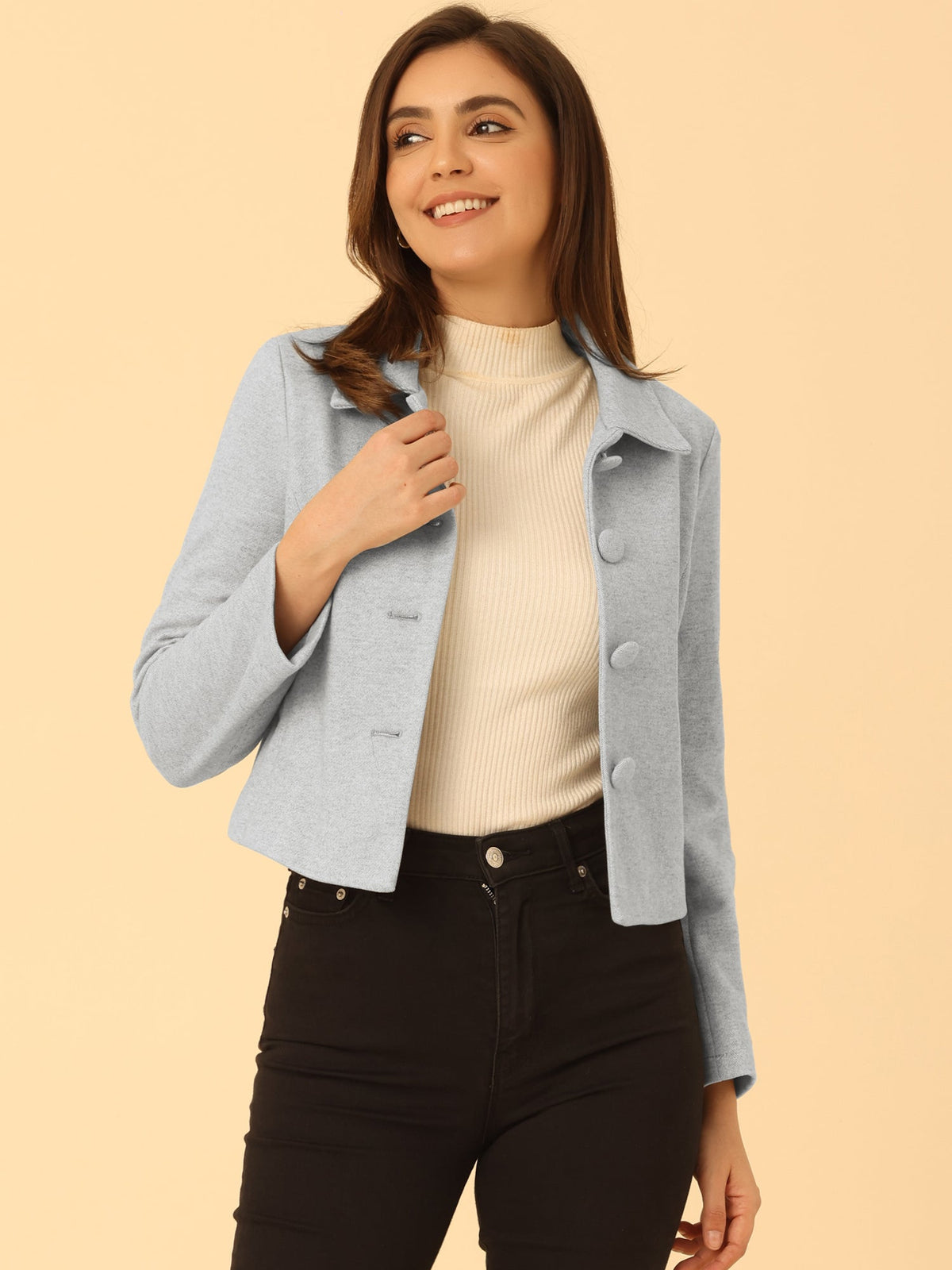 Cotton-Blend Point Collar Bomber Jacket