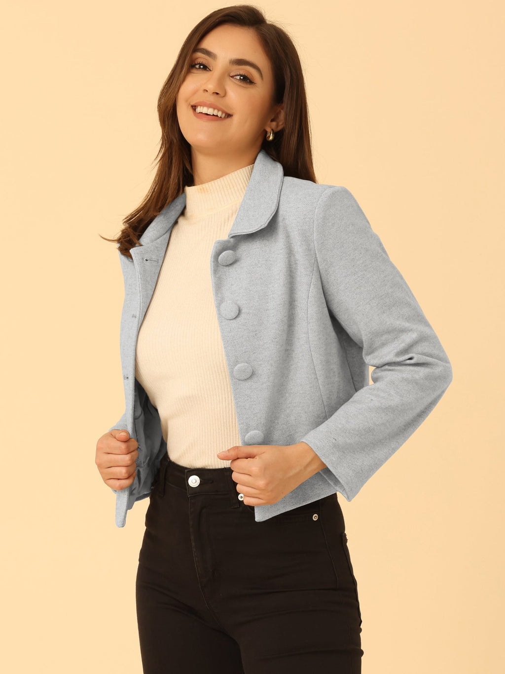 Cotton-Blend Point Collar Bomber Jacket