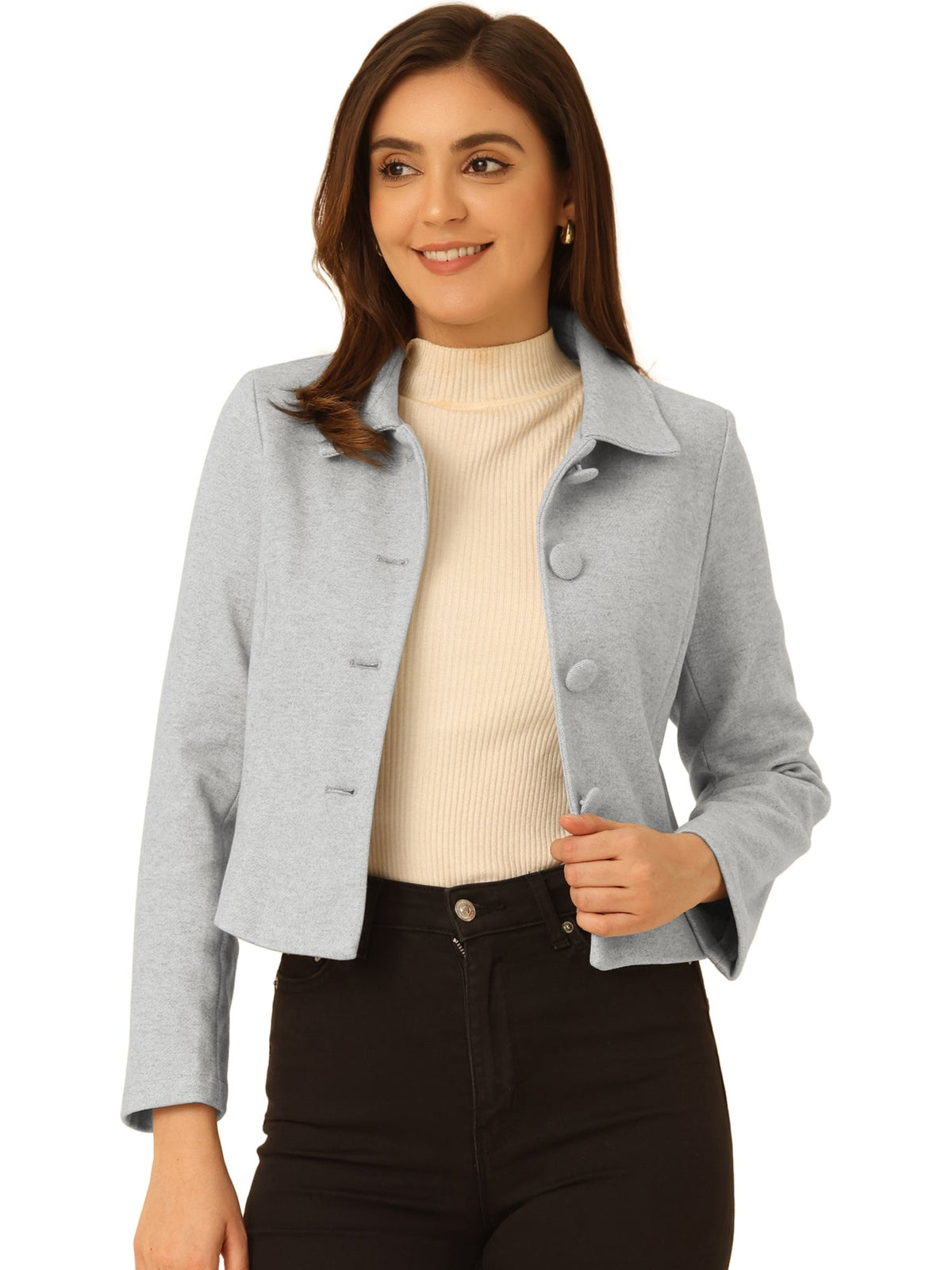 Cotton-Blend Point Collar Bomber Jacket