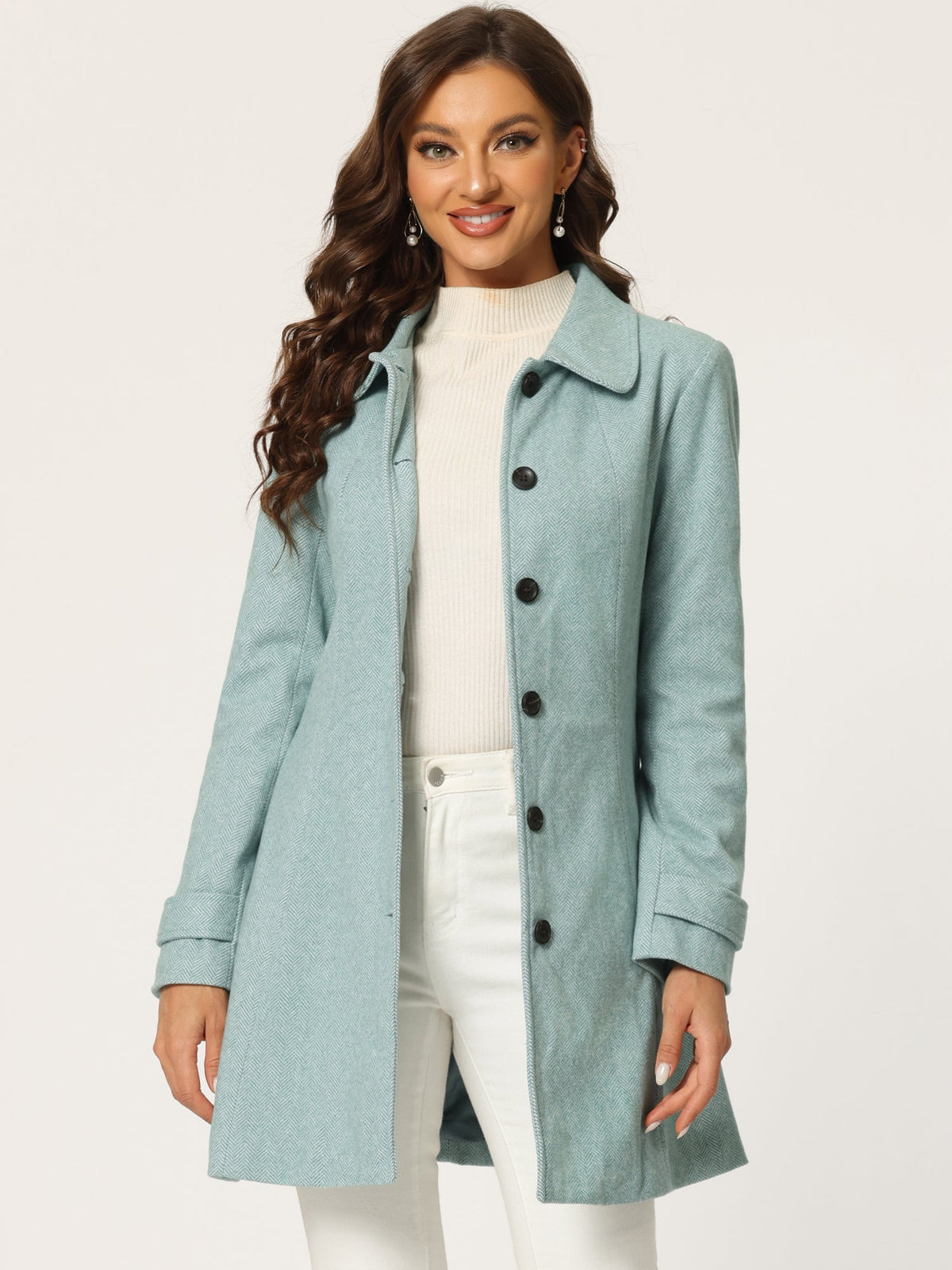 Slim-Profile Striped Overcoat